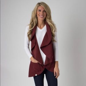 Vintage Burgundy Circle Vest